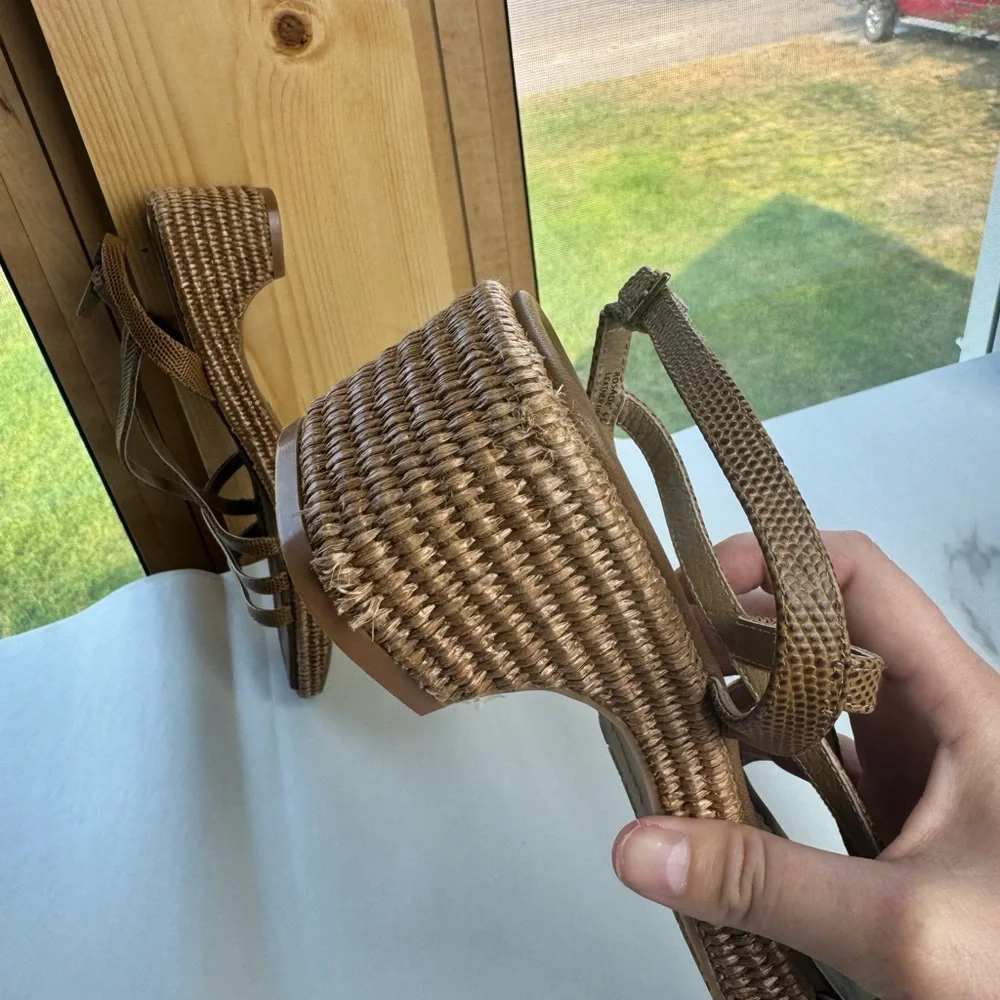 Donald Pilner Slip on Strappy Espadrilles.